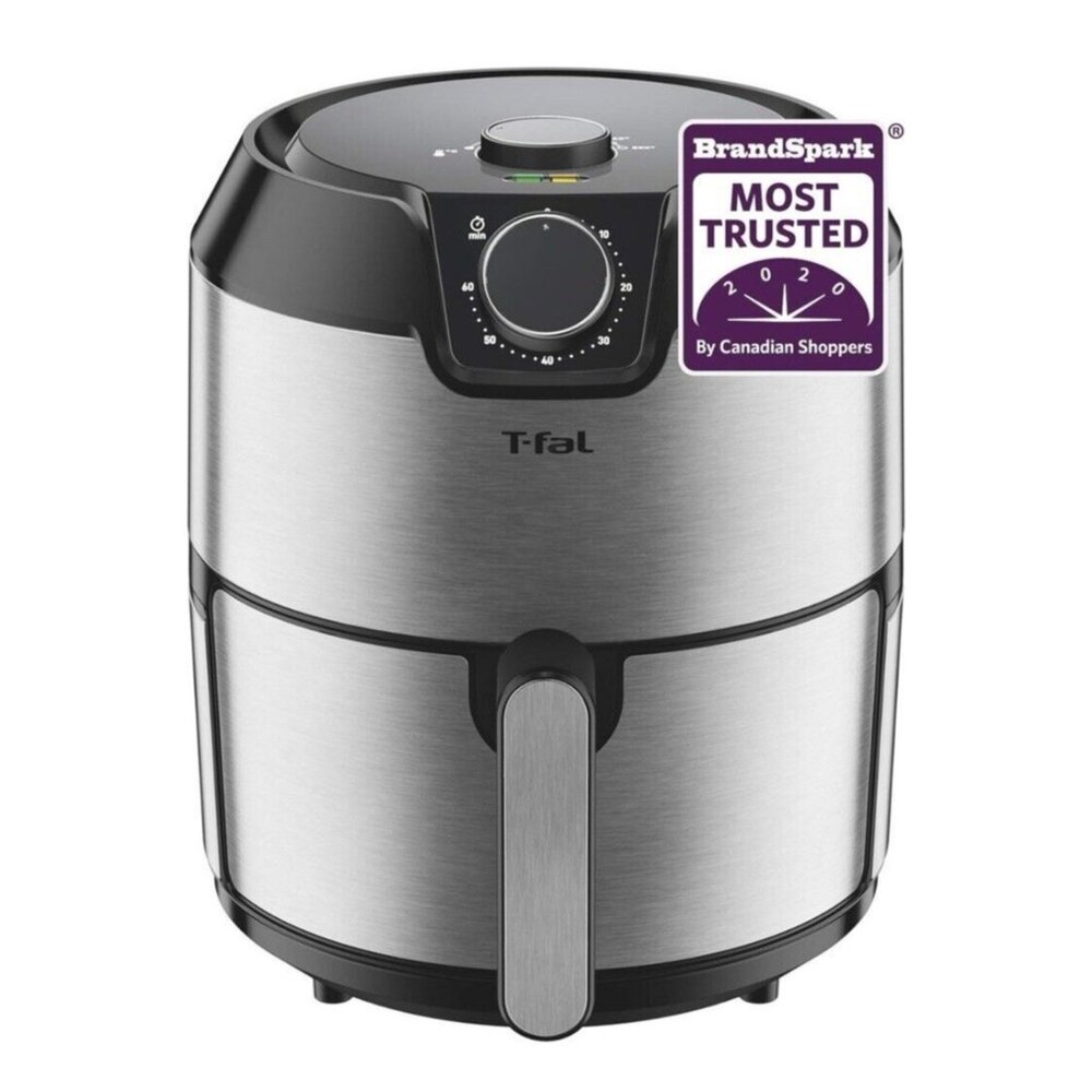 T-Fal Healthy Air Fryer Easy Fry Prestige 4.2L XL, Low Oil, Silver w Basket New